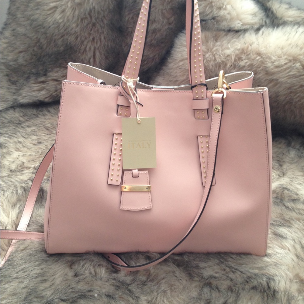 NEW Italian Leather Nude Handbag